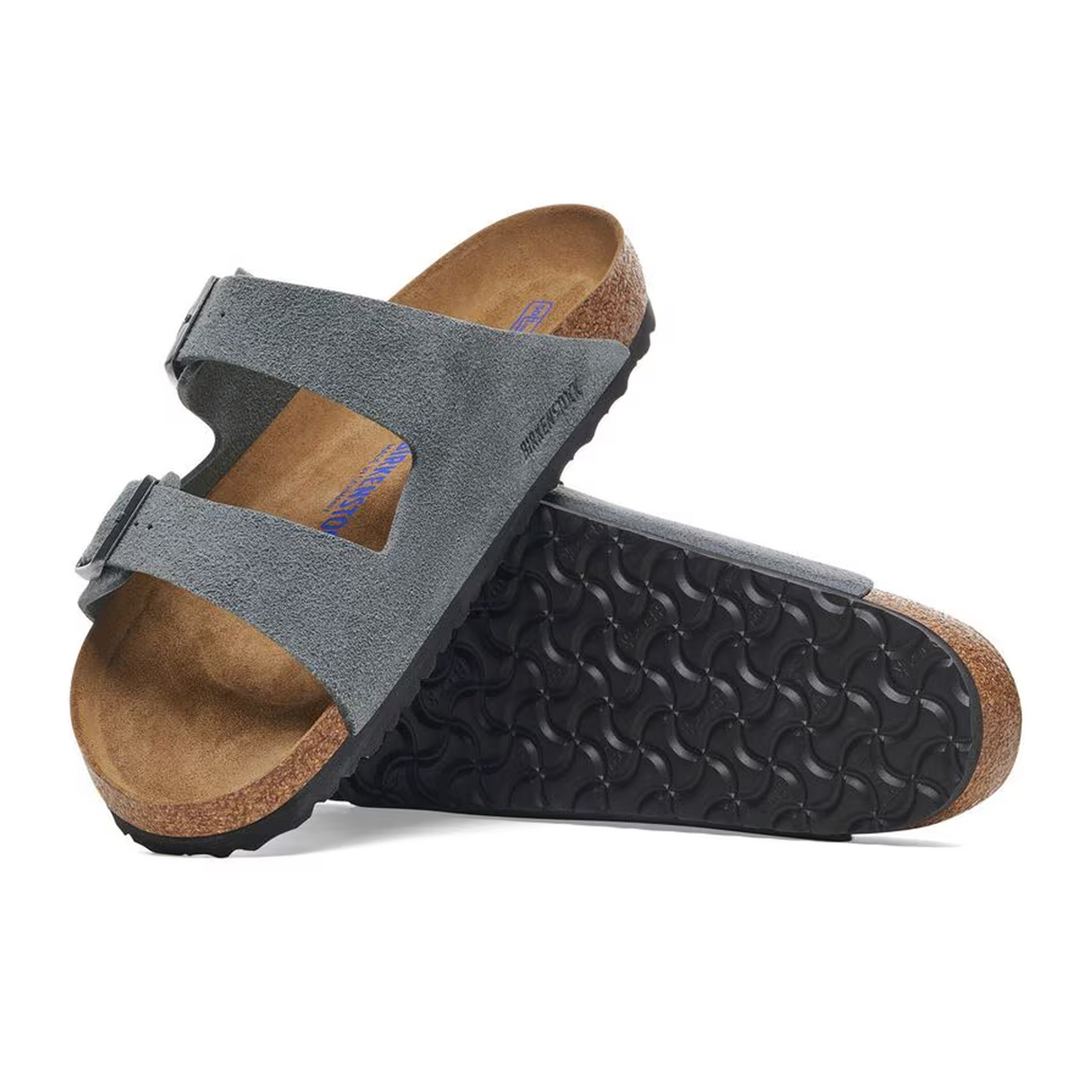 Birkenstock Arizona Soft Footbed Slide Sandal (Men) - Basalt Gray Suede Sandal - Slide - The Heel Shoe Fitters