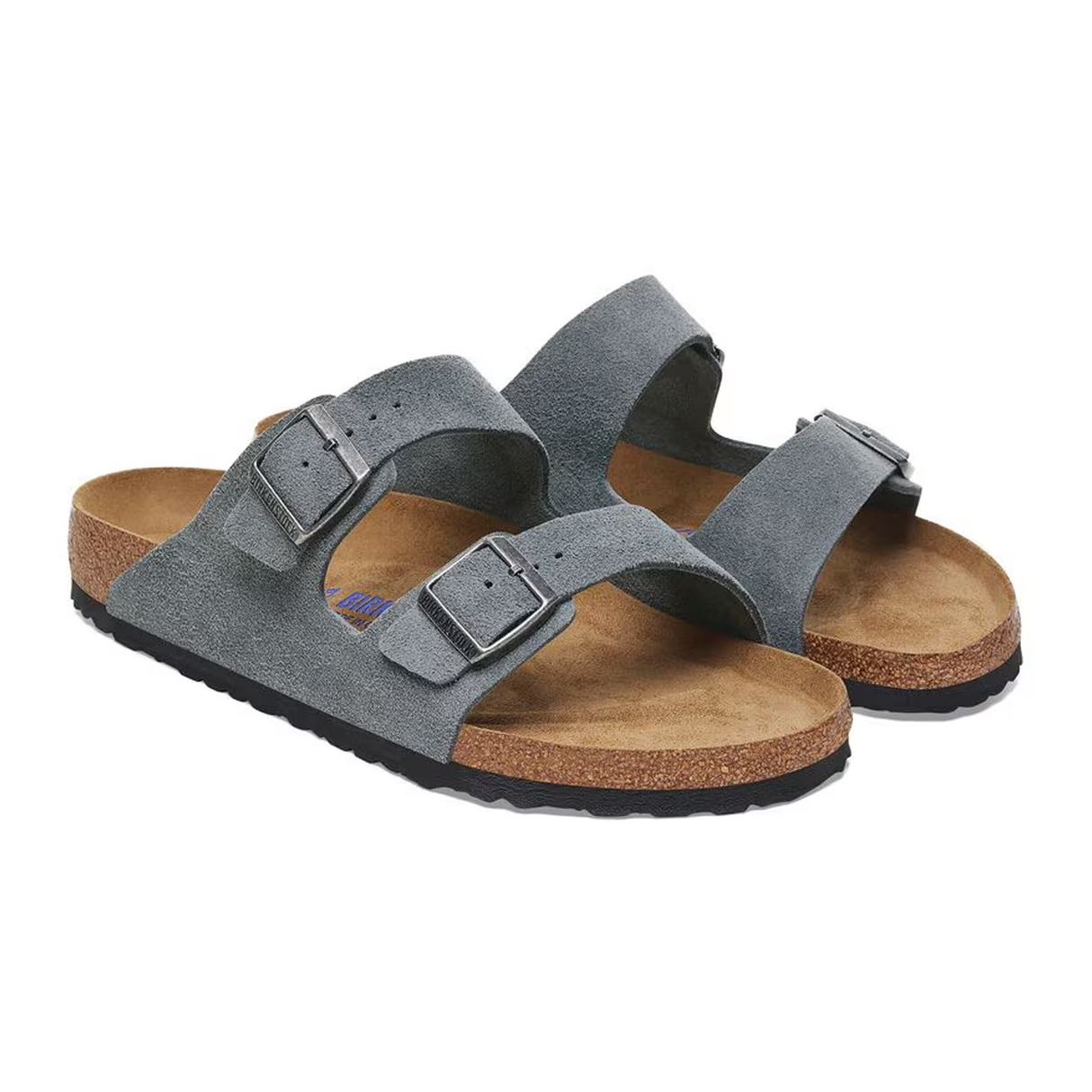 Birkenstock Arizona Soft Footbed Slide Sandal (Men) - Basalt Gray Suede Sandal - Slide - The Heel Shoe Fitters