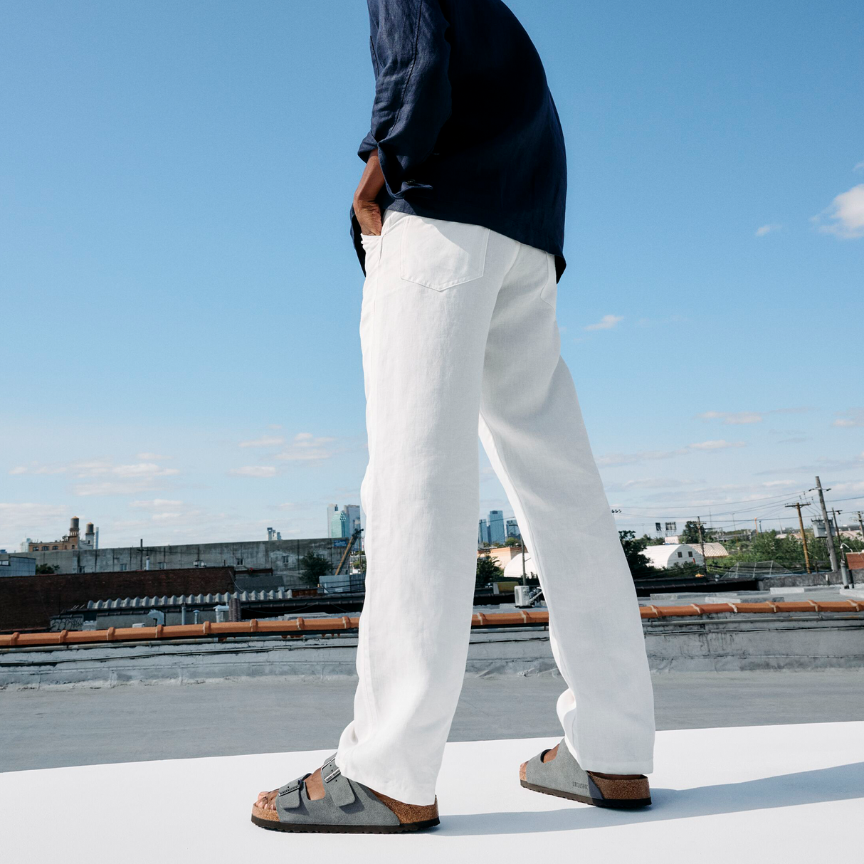 Birkenstock Arizona Soft Footbed Slide Sandal (Men) - Basalt Gray Suede Sandal - Slide - The Heel Shoe Fitters