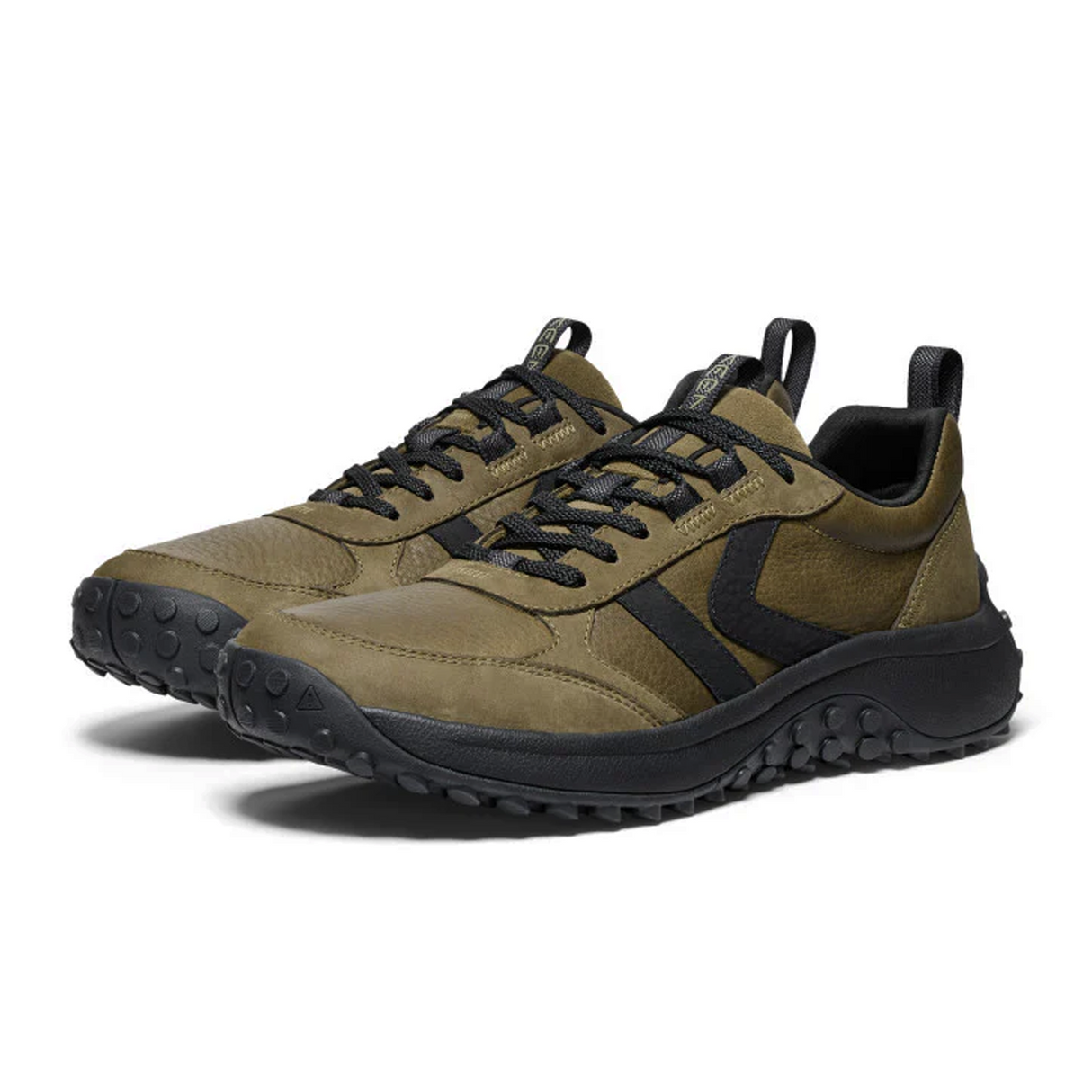 Keen KS86 Sneaker (Men) - Dark Olive/Black Leather Athletic - Running - Trail - The Heel Shoe Fitters