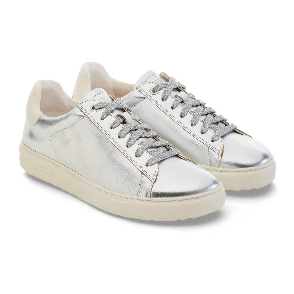 Birkenstock Bend Sneaker (Women) - Metallic Silver/White Leather Athletic - Casual - Lace Up - The Heel Shoe Fitters