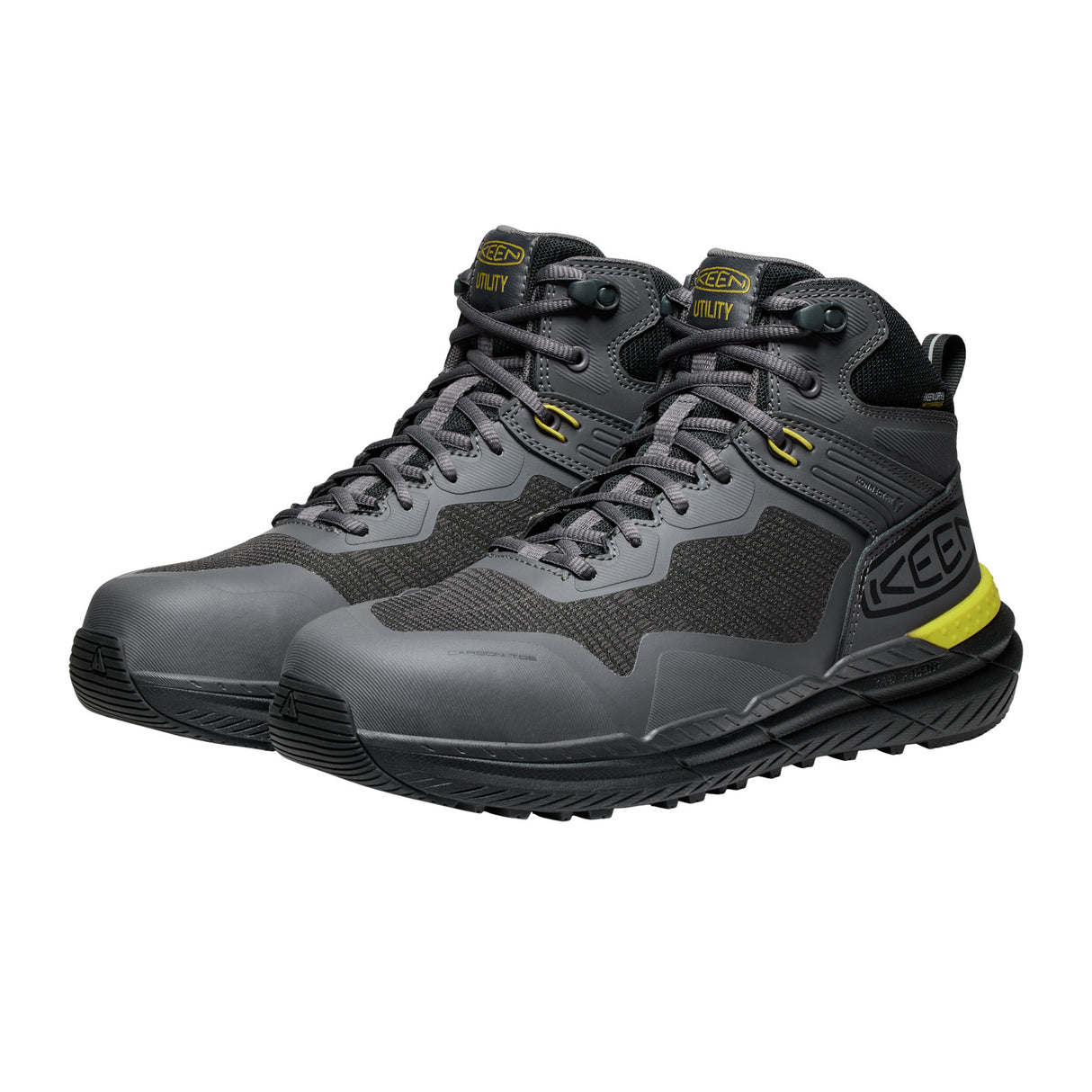 Keen Utility Synchro Mid Waterproof Carbon Toe Work Boot (Men) - Magnet/Black Boots - Work - Mid - The Heel Shoe Fitters