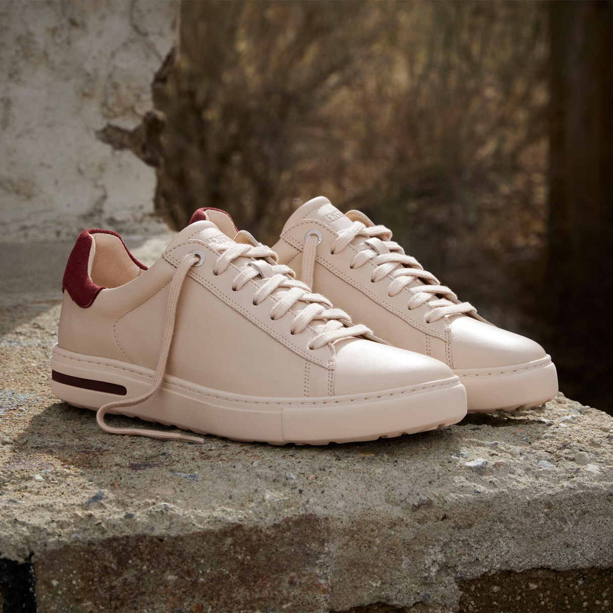 Birkenstock Bend Varsity Sneaker (Women) - Eggshell Leather/Zinfandel Suede Athletic - Casual - Lace Up - The Heel Shoe Fitters