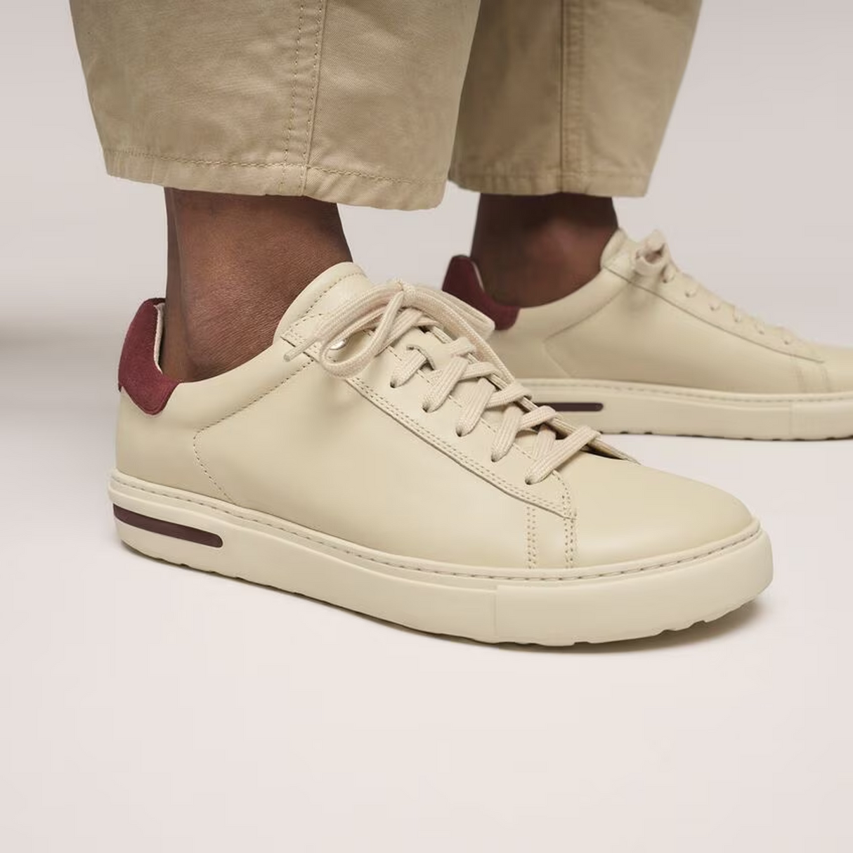 Birkenstock Bend Varsity Sneaker (Women) - Eggshell Leather/Zinfandel Suede Athletic - Casual - Lace Up - The Heel Shoe Fitters