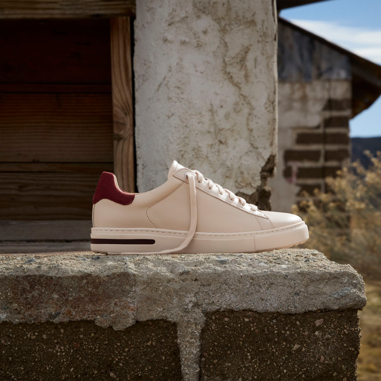 Birkenstock Bend Varsity Sneaker (Women) - Eggshell Leather/Zinfandel Suede Athletic - Casual - Lace Up - The Heel Shoe Fitters