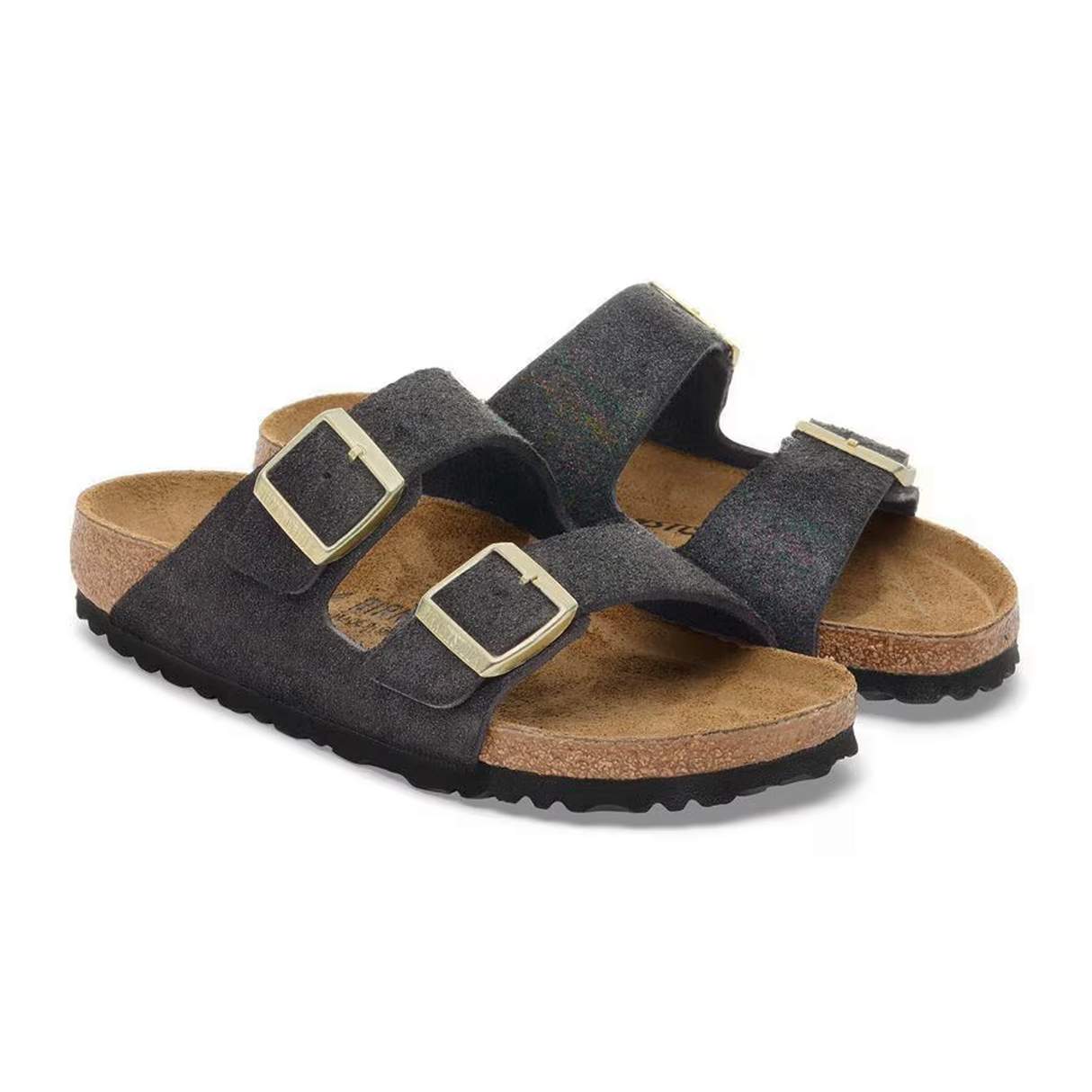 Birkenstock Arizona Narrow Slide Sandal (Women) - Shimmering Black Suede Sandal - Slide - The Heel Shoe Fitters