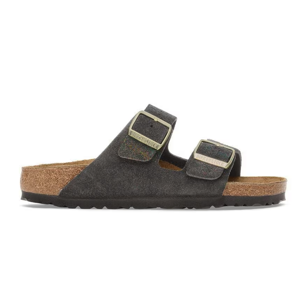 Birkenstock Arizona Narrow Slide Sandal (Women) - Shimmering Black Suede Sandal - Slide - The Heel Shoe Fitters