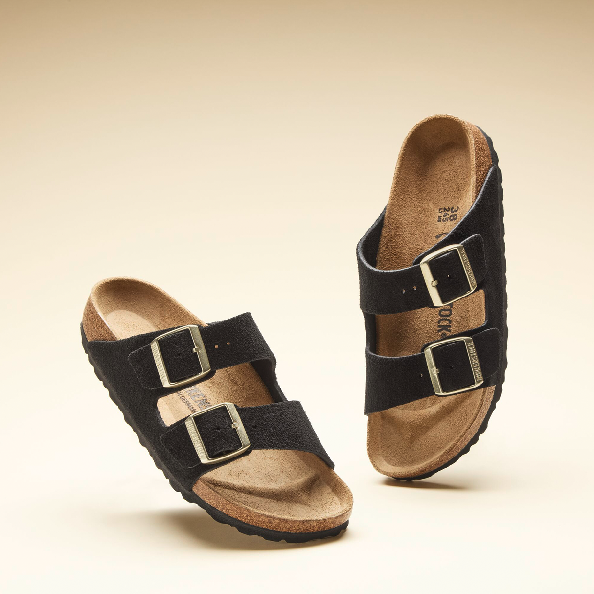 Birkenstock Arizona Narrow Slide Sandal (Women) - Shimmering Black Suede Sandal - Slide - The Heel Shoe Fitters