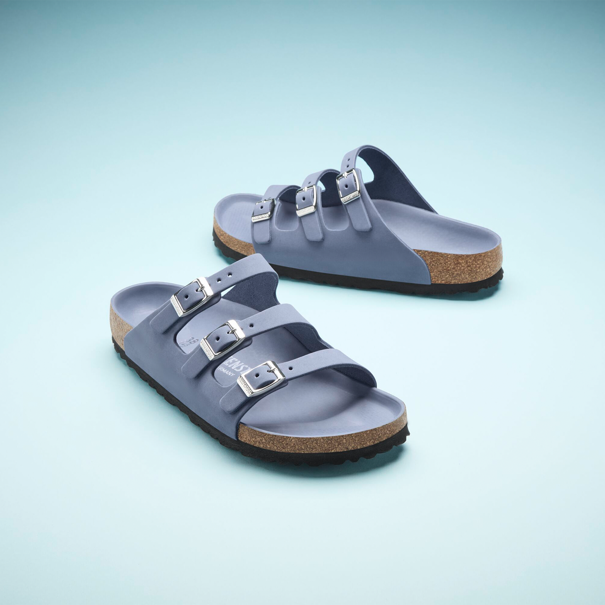 Birkenstock Florida Hex Slide Sandal (Women) - Stone Blue Nubuck Sandal - Slide - The Heel Shoe Fitters
