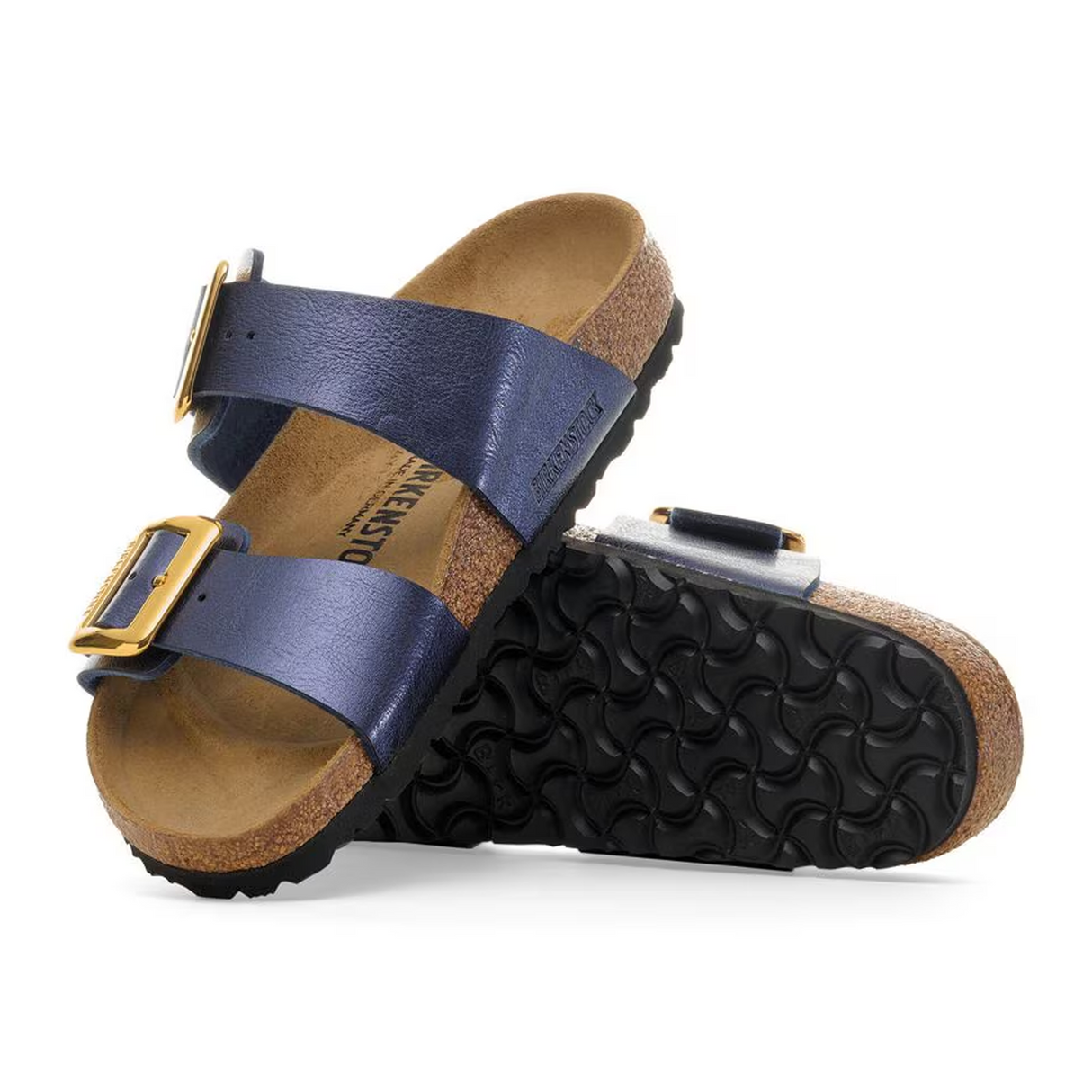 Birkenstock Sydney Luxe Buckle Narrow Slide Sandal (Women) - Graceful Midnight Birko-Flor Sandal - Slide - The Heel Shoe Fitters