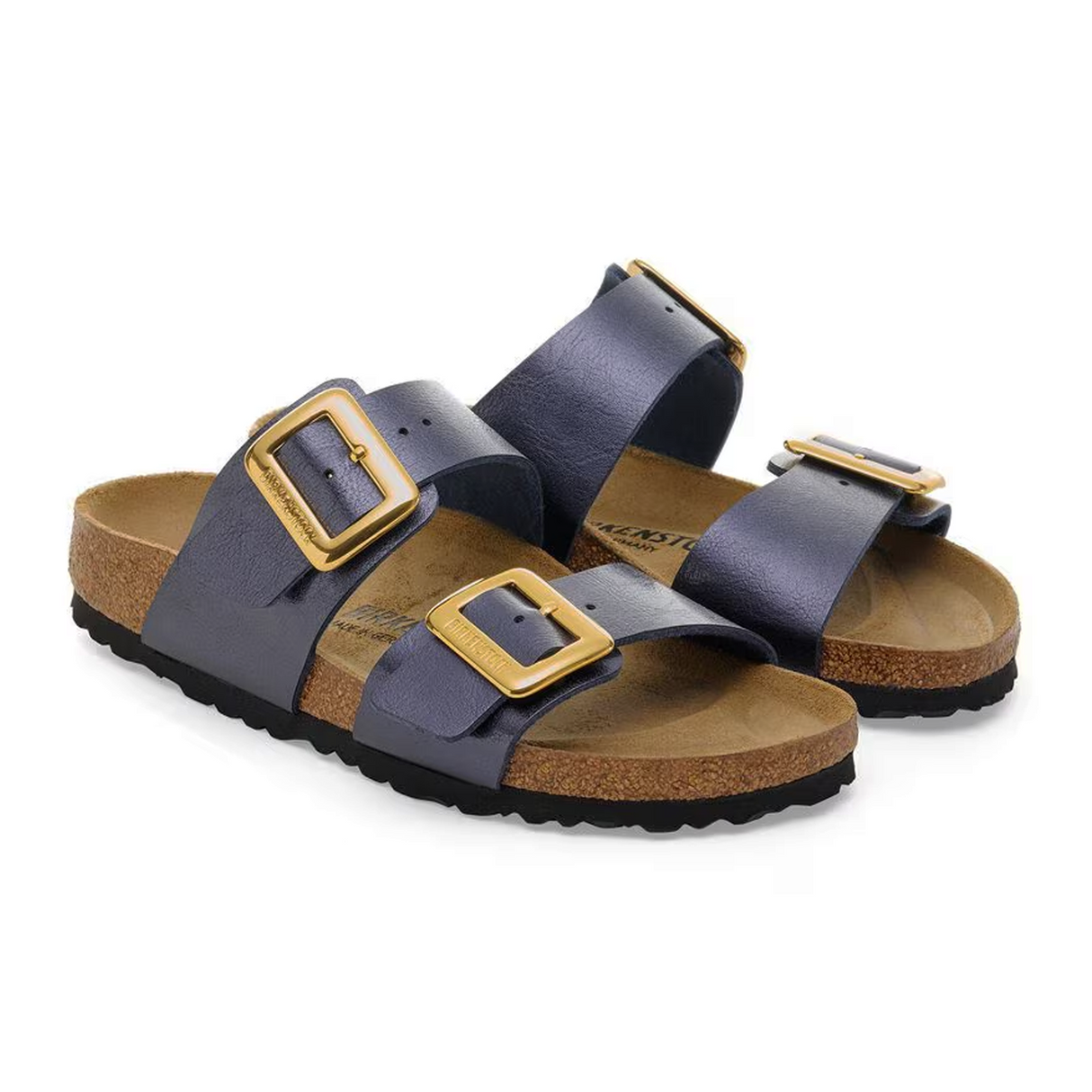Birkenstock Sydney Luxe Buckle Narrow Slide Sandal (Women) - Graceful Midnight Birko-Flor Sandal - Slide - The Heel Shoe Fitters