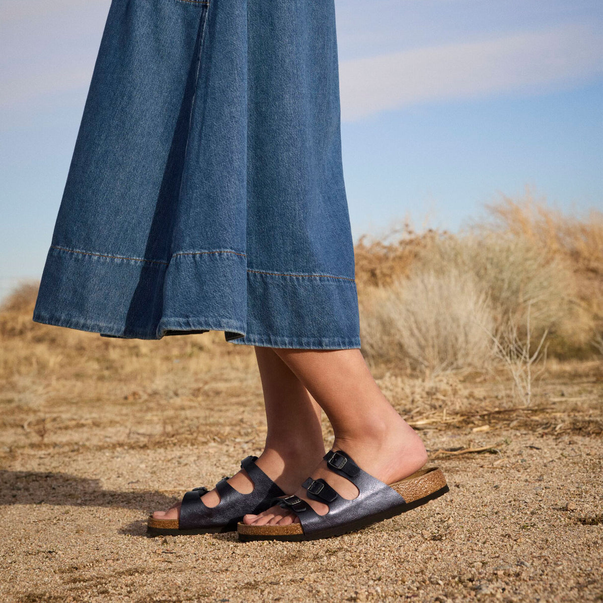 Birkenstock Florida Slide Sandal (Women) - Graceful Midnight Birko-Flor Sandal - Slide - The Heel Shoe Fitters