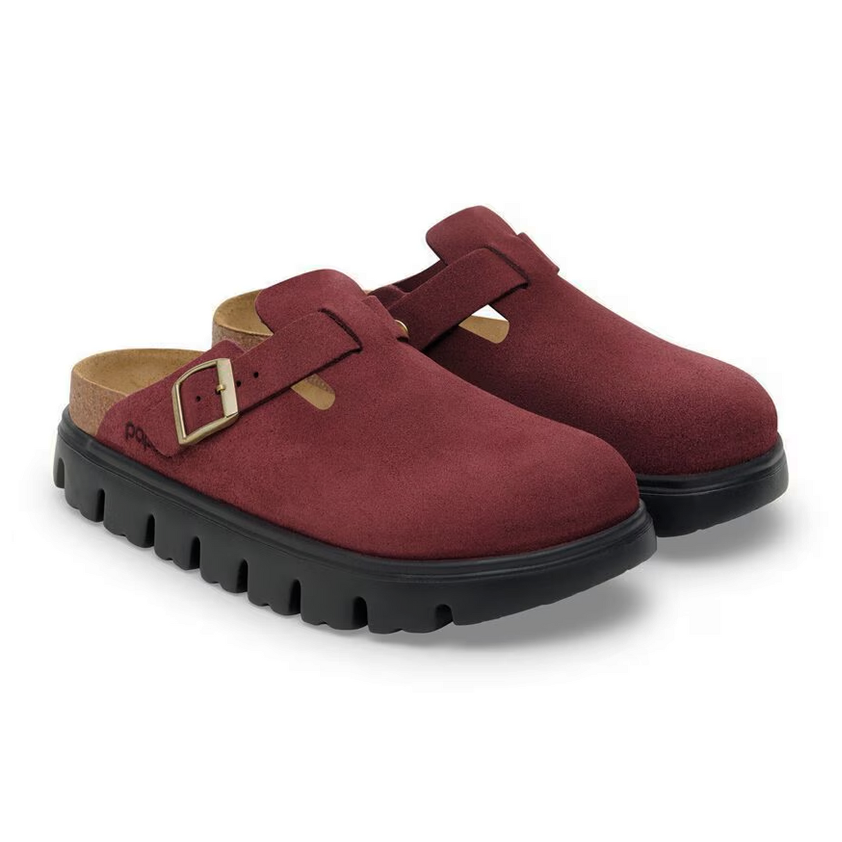 Birkenstock Boston Chunky Clog (Women) - Zinfandel Suede Dress-Casual - Clogs & Mules - The Heel Shoe Fitters