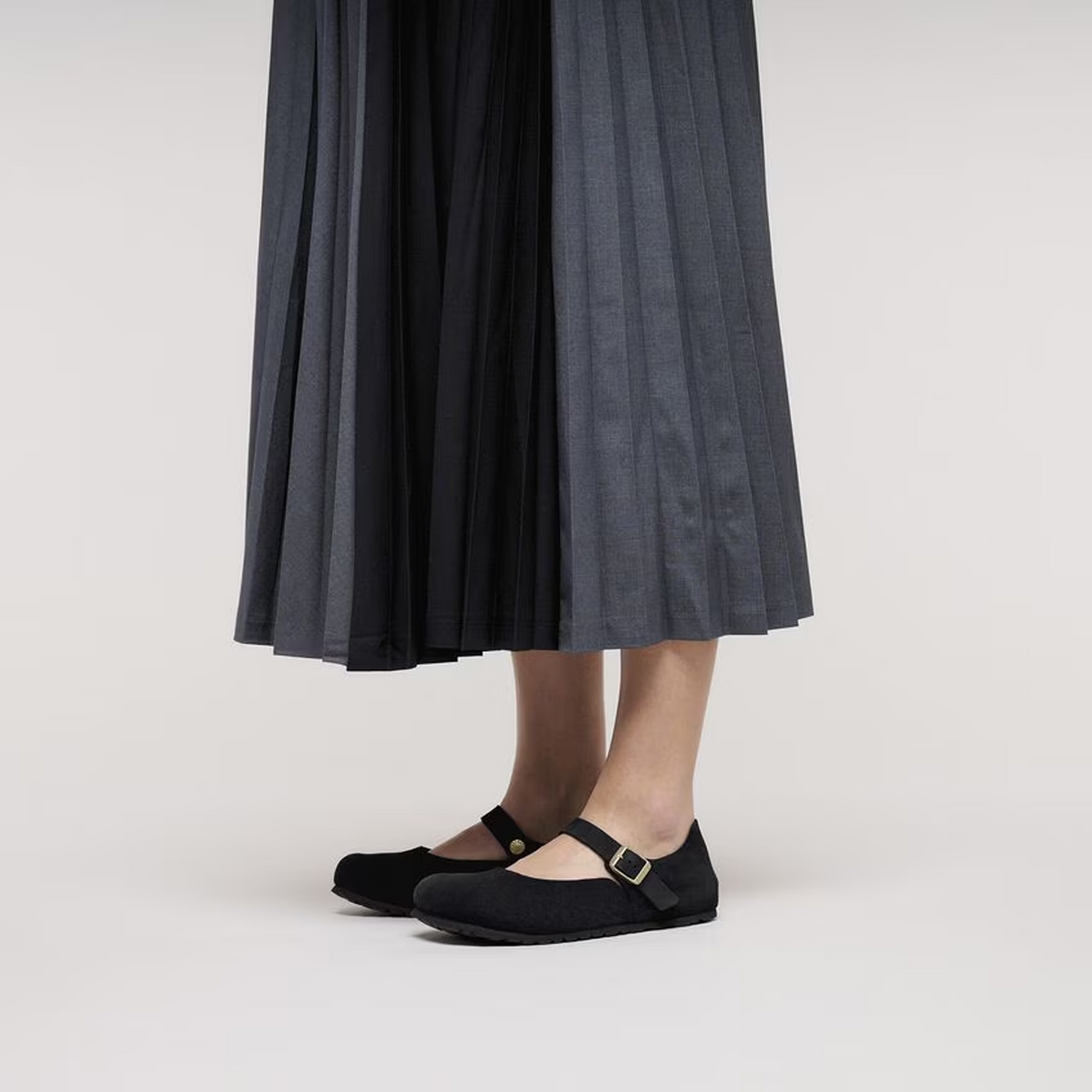 Birkenstock Mantova Mary Jane Flat (Women) - Black Suede Dress-Casual - Flat - The Heel Shoe Fitters