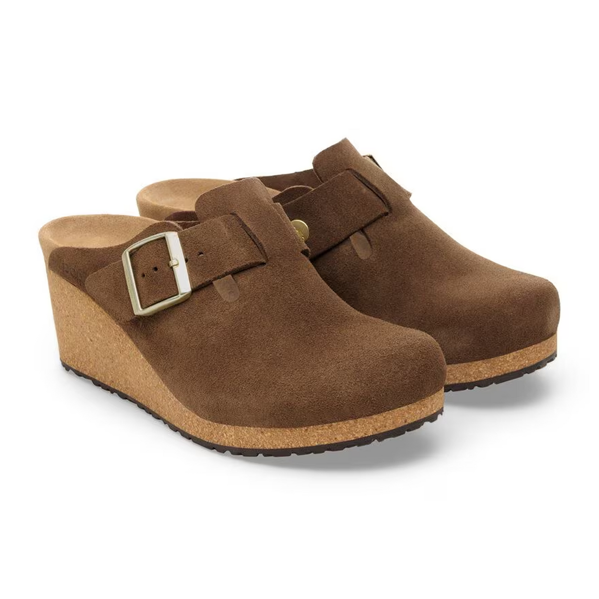 Birkenstock Fanny Narrow Wedge Clog (Women) - Dark Tea Suede Dress-Casual - Clogs & Mules - The Heel Shoe Fitters