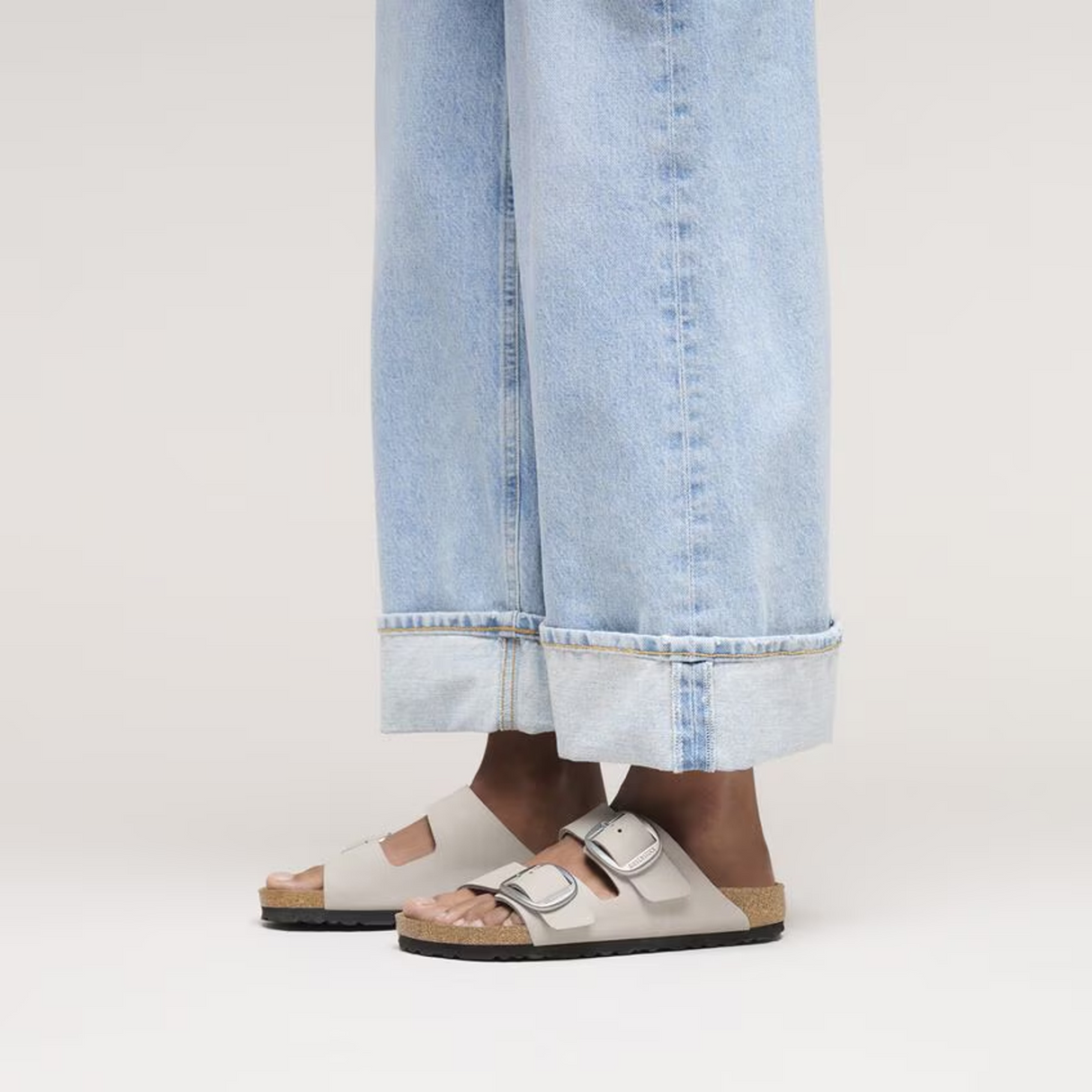 Birkenstock Arizona Big Buckle Narrow Slide Sandal (Women) - Stone Coin Nubuck Sandal - Slide - The Heel Shoe Fitters