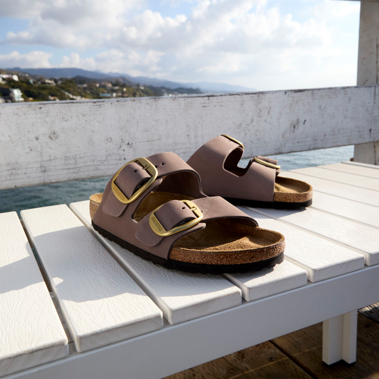 Birkenstock Arizona Big Buckle Nubuck Slide Sandal (Women) Sandal - Slide - The Heel Shoe Fitters