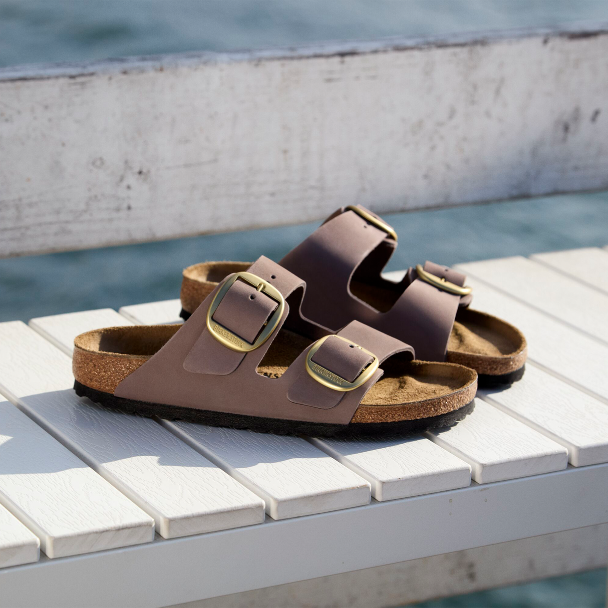 Birkenstock Arizona Big Buckle Nubuck Slide Sandal (Women) Sandal - Slide - The Heel Shoe Fitters