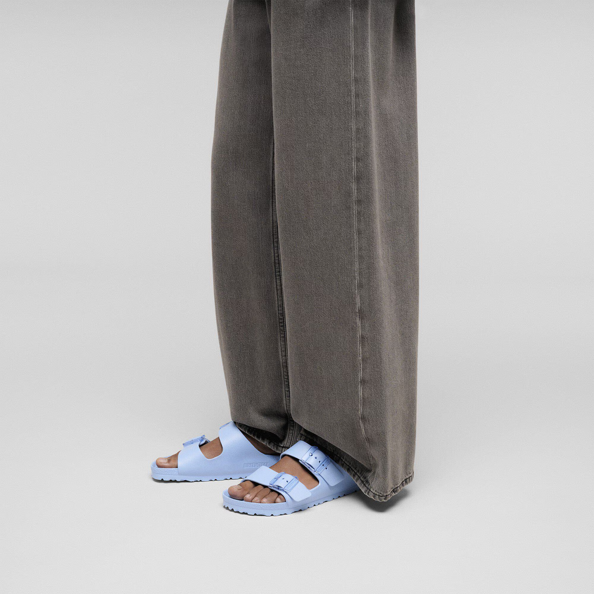 Birkenstock Arizona Stealth Buckle Slide Sandal (Women) - Dusty Blue EVA