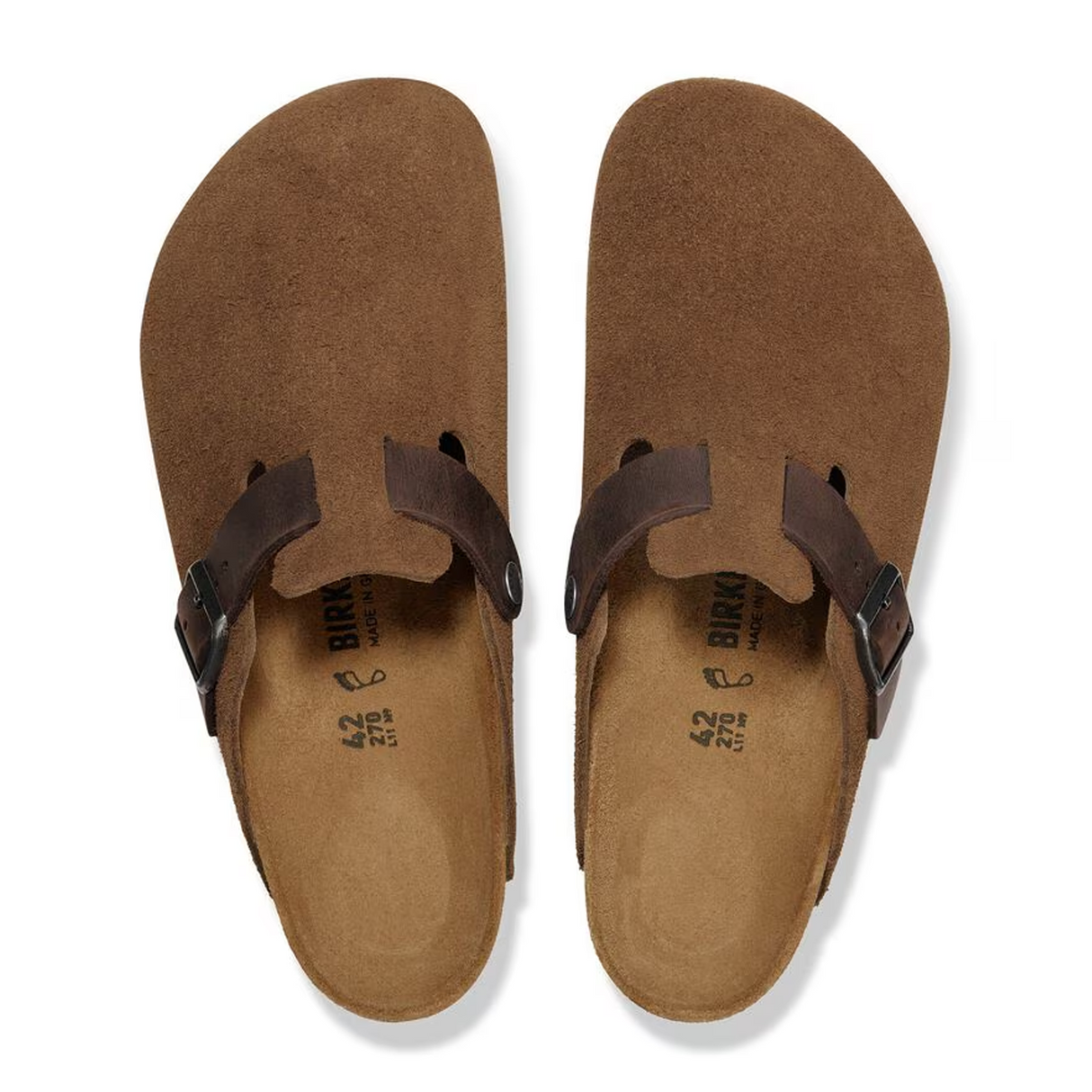 Birkenstock Boston Clog (Men) - Dark Tea Suede/Oiled Leather Dress-Casual - Clogs & Mules - The Heel Shoe Fitters