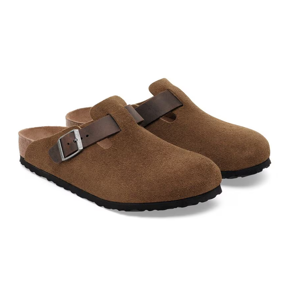 Birkenstock Boston Clog (Men) - Dark Tea Suede/Oiled Leather Dress-Casual - Clogs & Mules - The Heel Shoe Fitters
