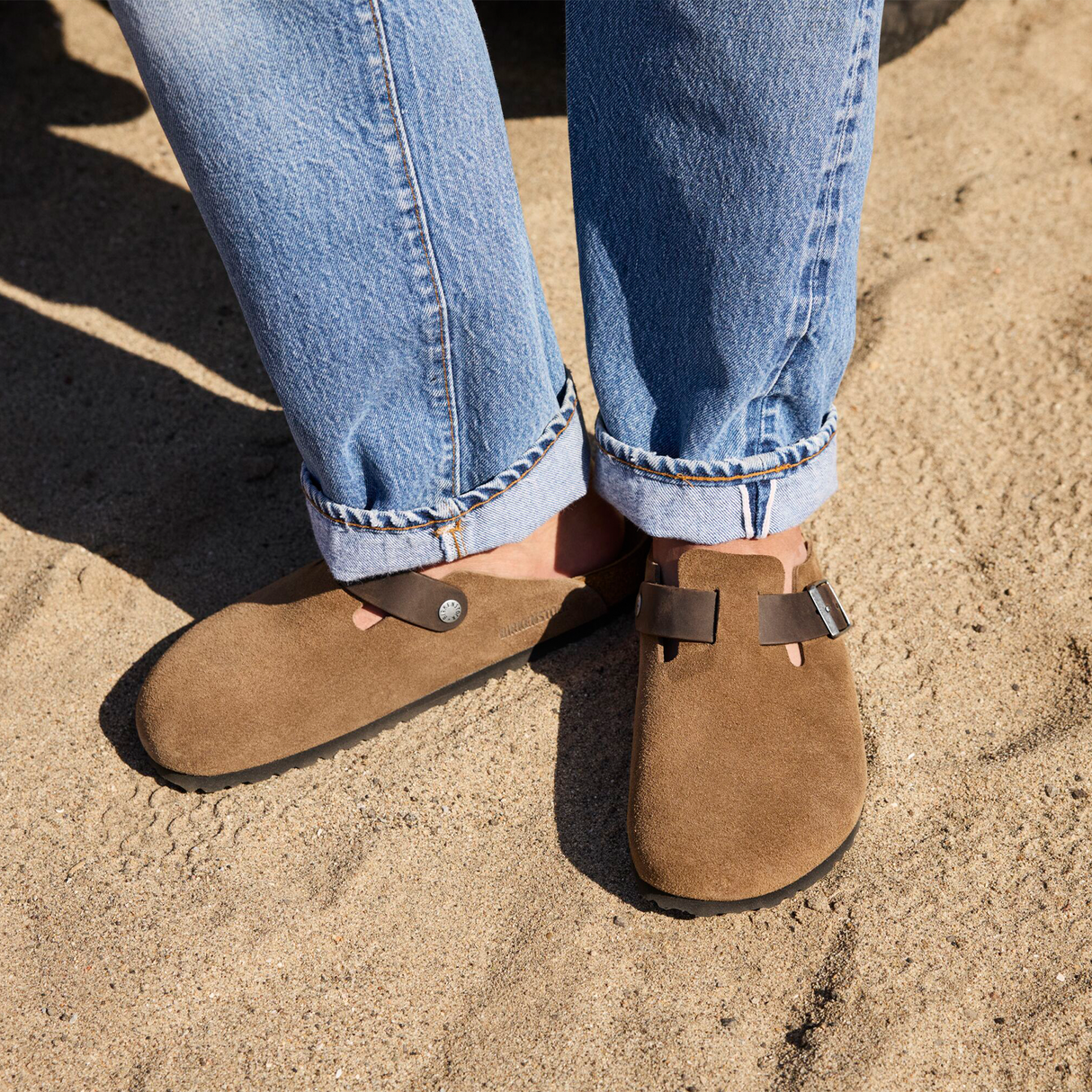 Birkenstock Boston Clog (Men) - Dark Tea Suede/Oiled Leather Dress-Casual - Clogs & Mules - The Heel Shoe Fitters