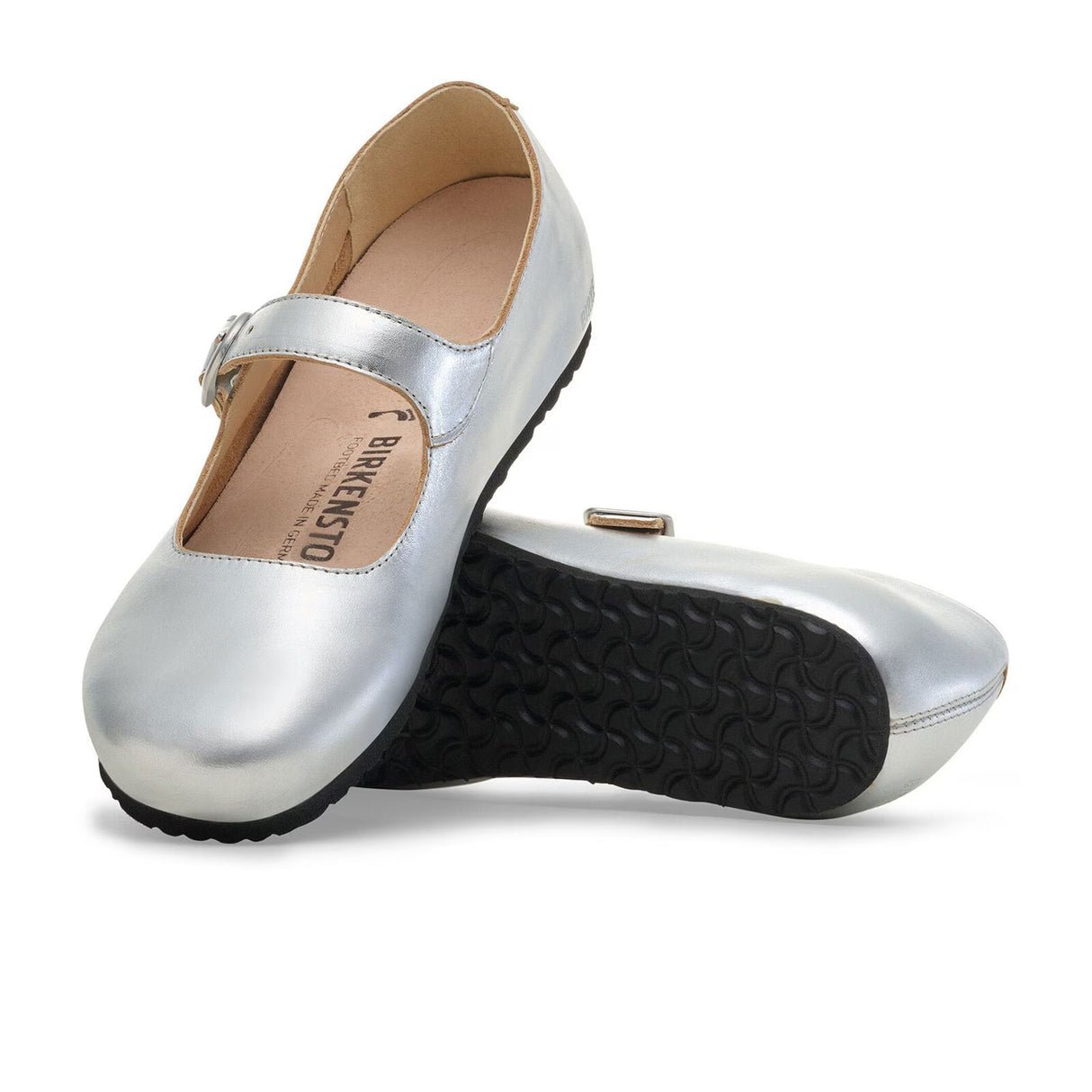 Birkenstock Santa Clarita Mary Jane Flat (Women) - Silver Leather Dress-Casual - Flat - The Heel Shoe Fitters