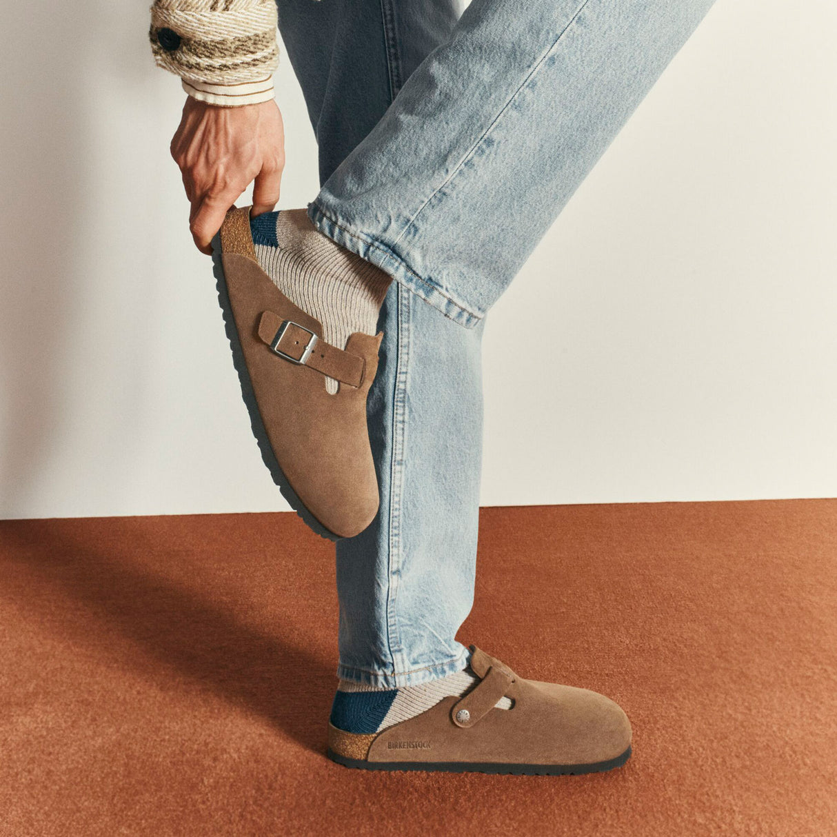 Birkenstock Boston Soft Footbed Clog (Men) - Dark Tea Suede Dress-Casual - Clogs & Mules - The Heel Shoe Fitters