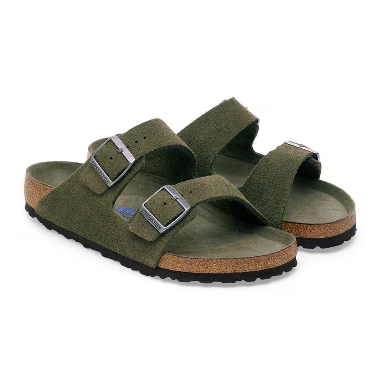 Birkenstock Arizona Soft Footbed Slide Sandal (Men) - Thyme Suede Sandal - Slide - The Heel Shoe Fitters