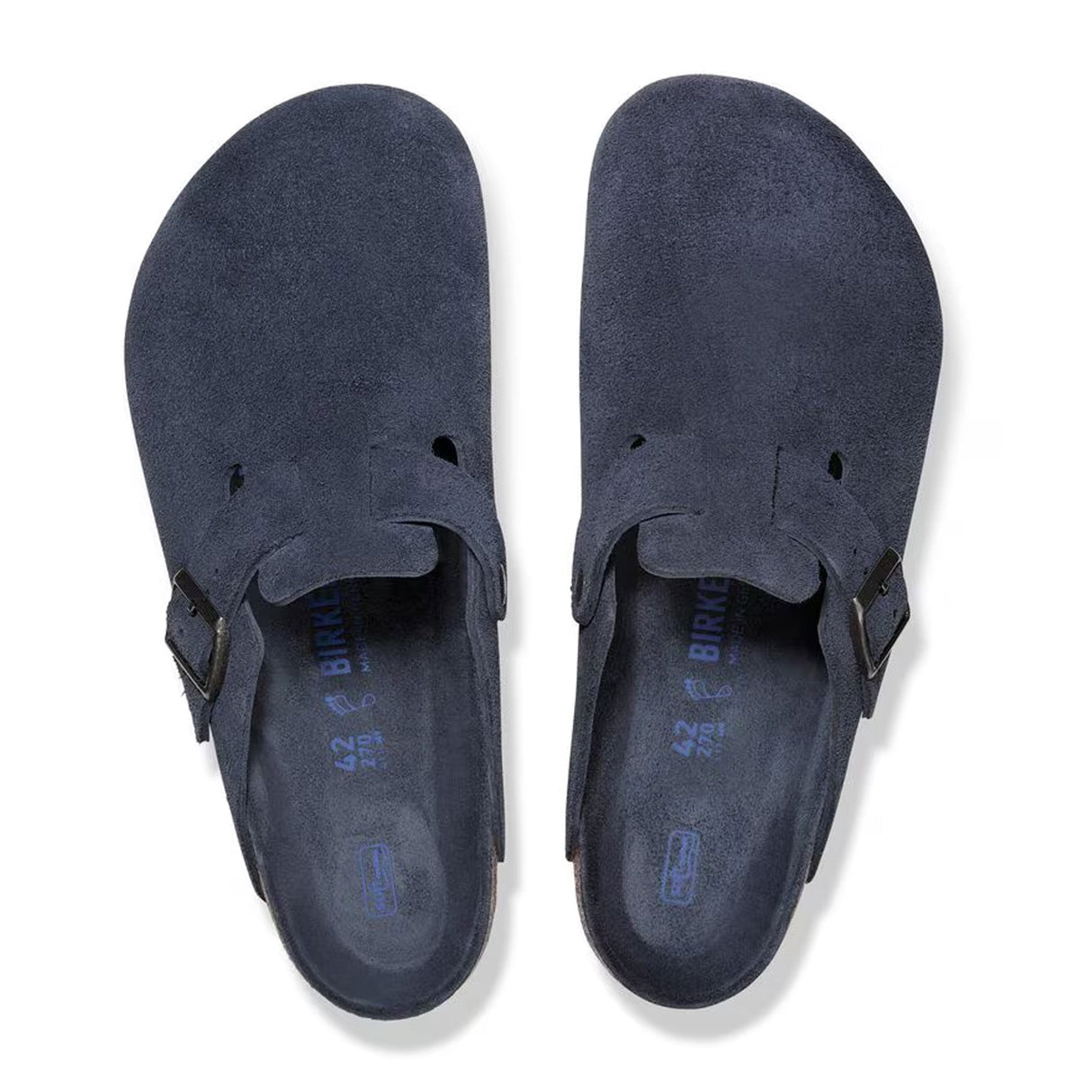 Birkenstock Boston Soft Footbed Clog (Men) - New Navy Suede Dress-Casual - Clogs & Mules - The Heel Shoe Fitters