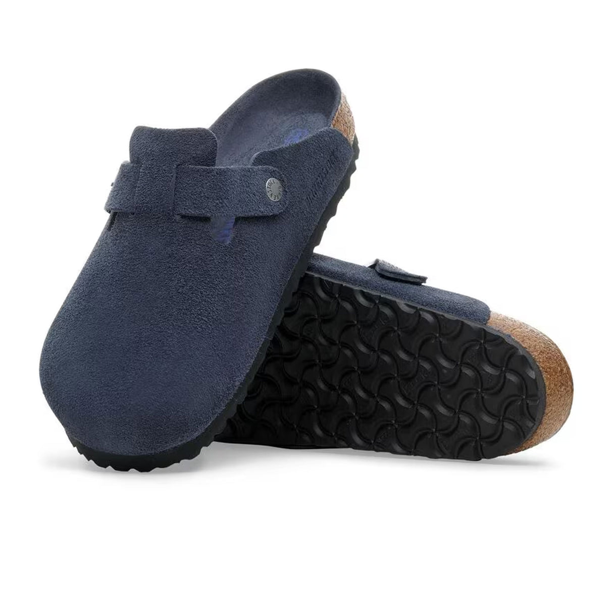 Birkenstock Boston Soft Footbed Clog (Men) - New Navy Suede Dress-Casual - Clogs & Mules - The Heel Shoe Fitters