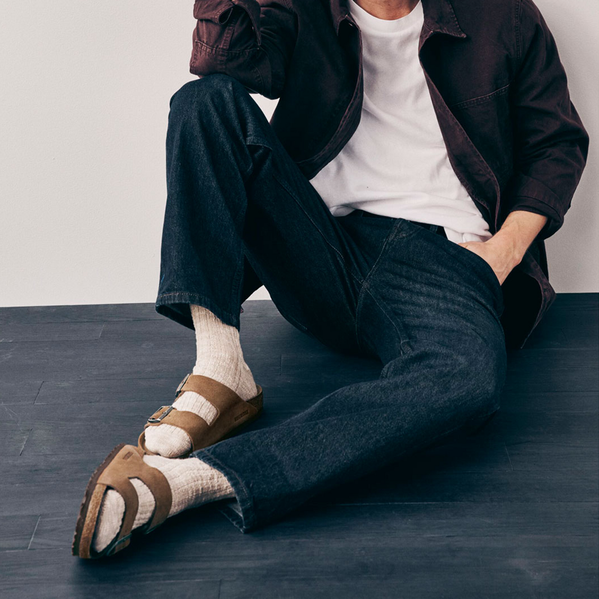 Birkenstock Arizona Soft Footbed Slide Sandal (Men) - Dark Tea Suede Sandal - Slide - The Heel Shoe Fitters