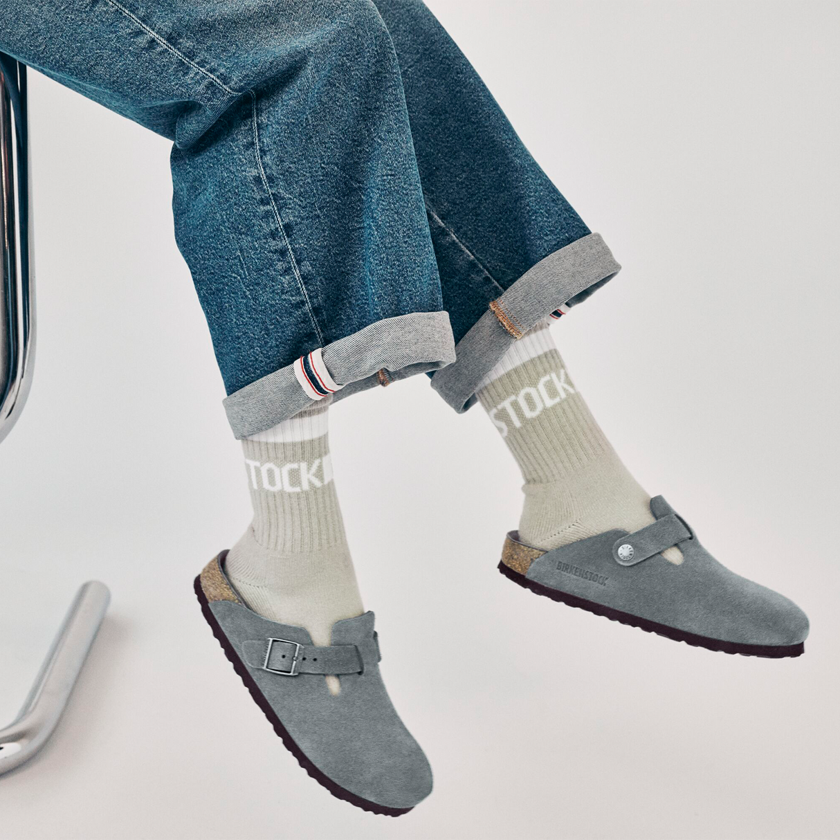 Birkenstock Boston Soft Footbed Clog (Women) - Basalt Gray Suede Dress-Casual - Clogs & Mules - The Heel Shoe Fitters