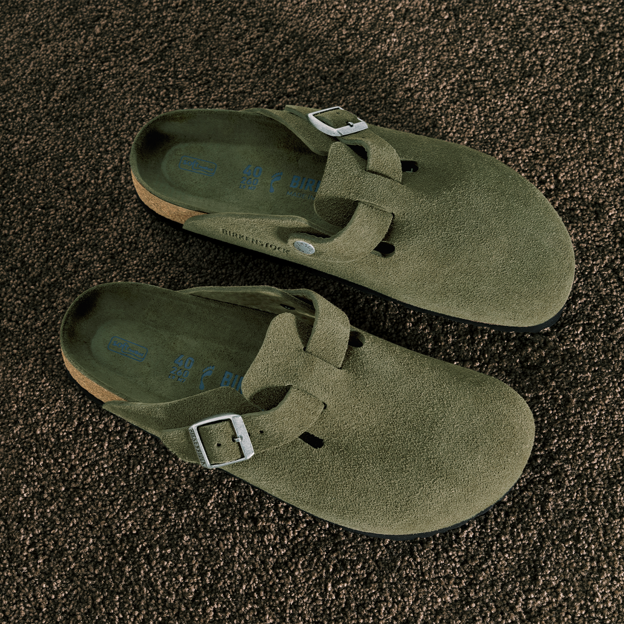 Birkenstock Boston Soft Footbed Clog (Men) - Thyme Suede