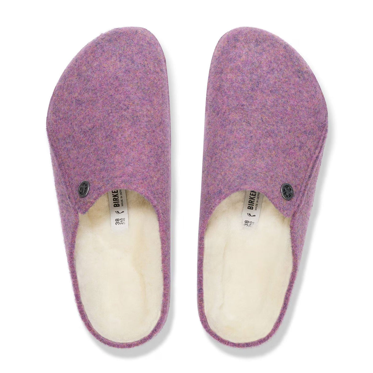 Birkenstock Zermatt Slipper (Women) - Mauve Wool/Natural Shearling Dress-Casual - Slipper - The Heel Shoe Fitters