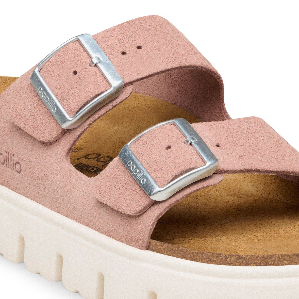 Birkenstock Arizona Chunky Narrow Slide Sandal (Women) - Pink Clay Suede Sandal - Slide - The Heel Shoe Fitters
