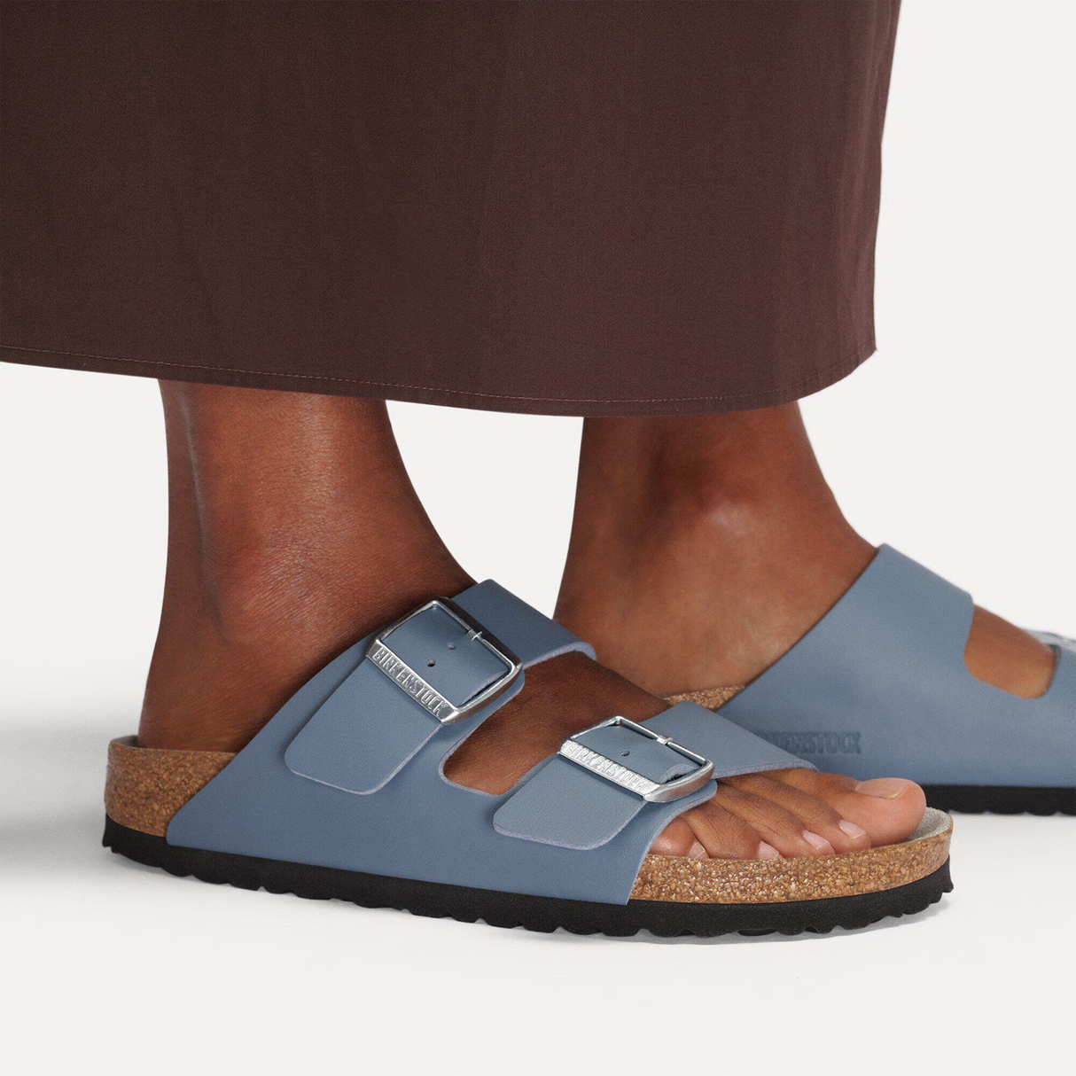 Birkenstock Arizona Narrow Slide Sandal (Women) - Basalt Gray Birko-Flor Sandal - Slide - The Heel Shoe Fitters