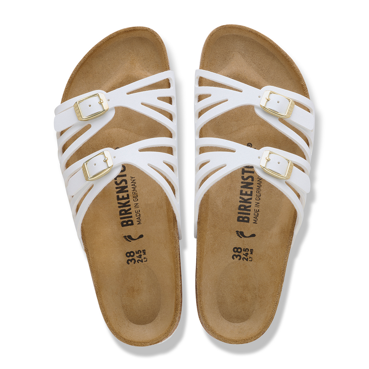 Birkenstock Granada Narrow Slide Sandal (Women) - White Birko-Flor Sandal - Slide - The Heel Shoe Fitters