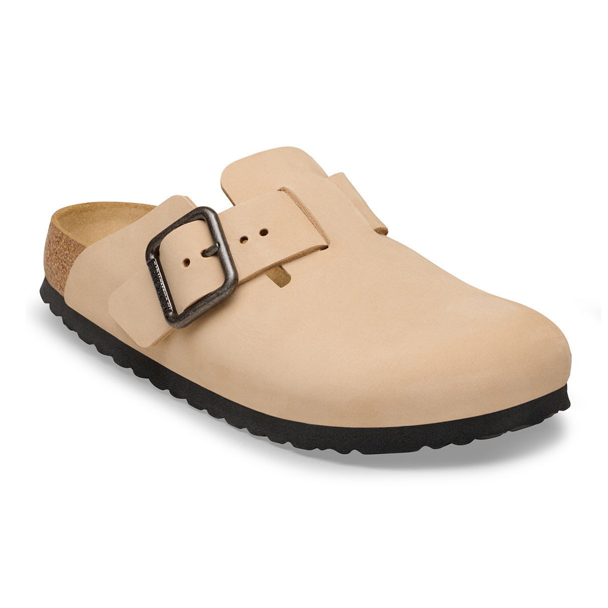 Birkenstock Boston Wire Buckle Clog (Men) - Sandcastle Nubuck Dress-Casual - Clogs & Mules - The Heel Shoe Fitters