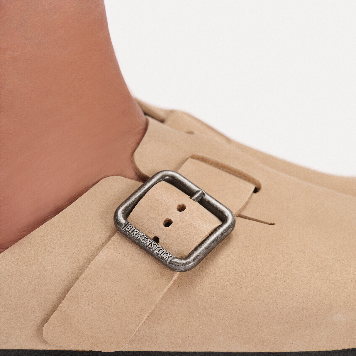 Birkenstock Boston Wire Buckle Clog (Men) - Sandcastle Nubuck Dress-Casual - Clogs & Mules - The Heel Shoe Fitters