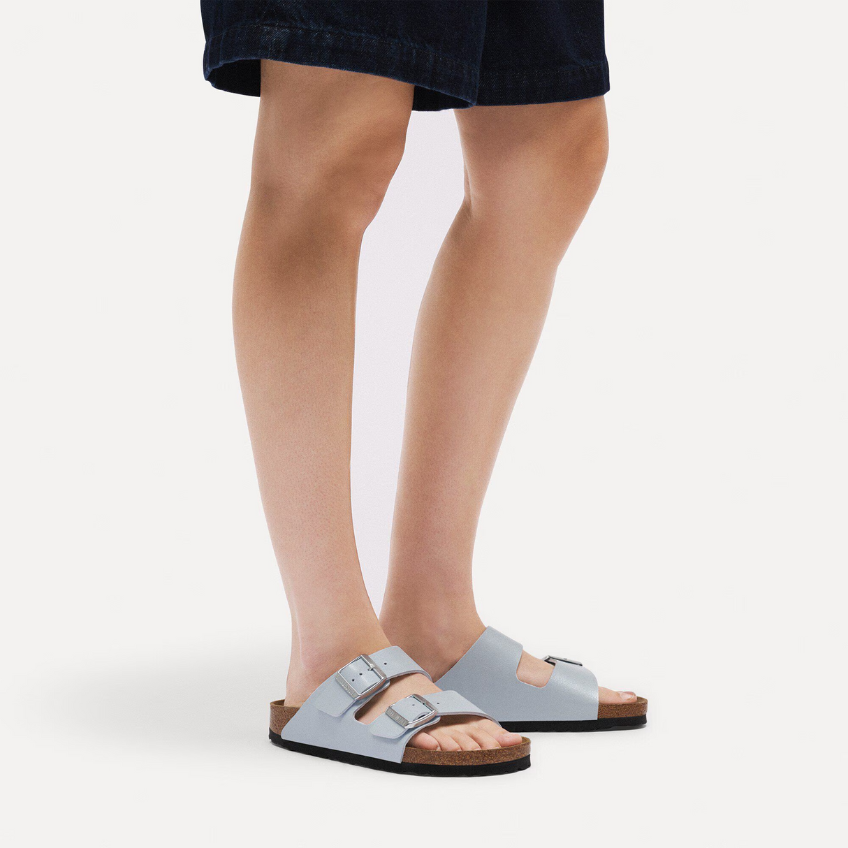 Birkenstock Arizona Narrow Slide Sandal (Women) - Graceful Baby Blue Birko-Flor Sandal - Slide - The Heel Shoe Fitters