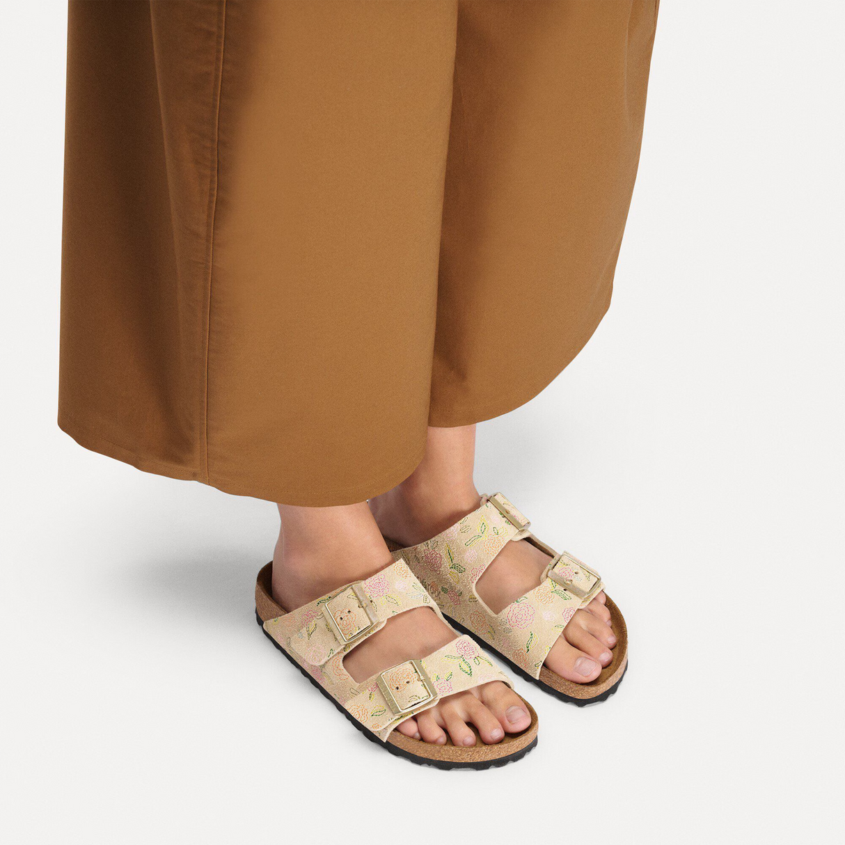 Birkenstock Arizona Slide Sandal (Women) - Flowers Sandcastle Suede Sandal - Slide - The Heel Shoe Fitters