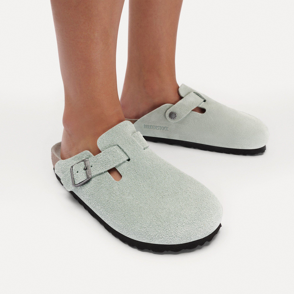 Birkenstock Boston Soft Footbed Clog (Men) - Pure Sage Suede