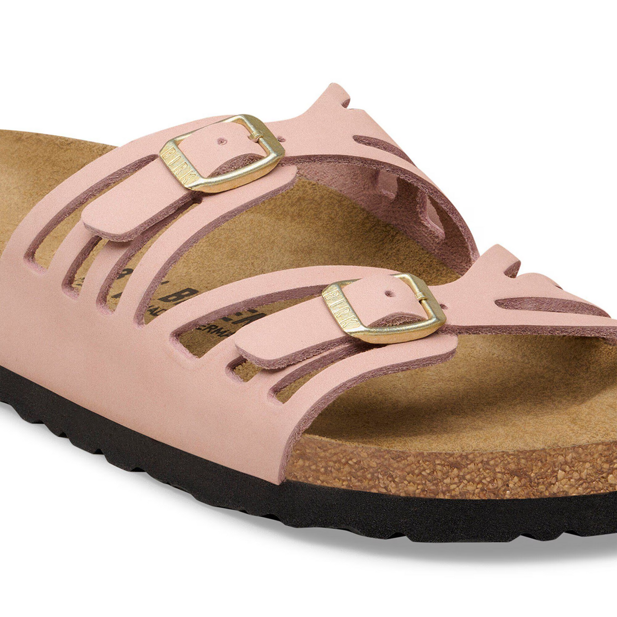 Birkenstock Granada Narrow Slide Sandal (Women) - Soft Pink Nubuck Sandal - Slide - The Heel Shoe Fitters