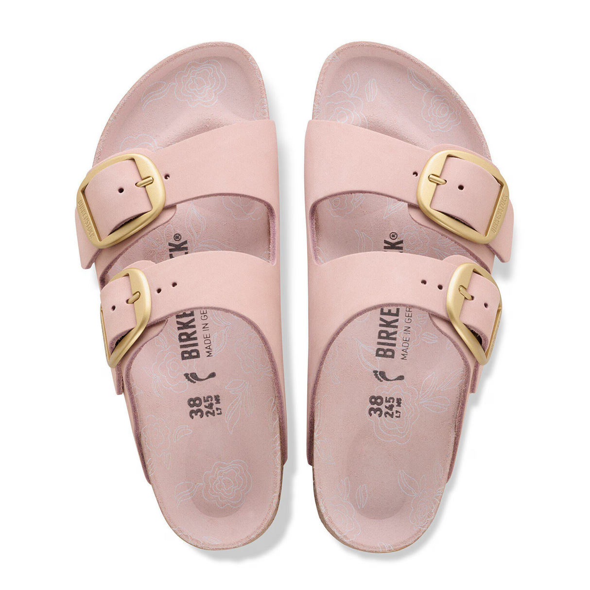 Birkenstock Arizona Big Buckle Narrow Slide Sandal (Women) - Soft Pink Nubuck Sandal - Slide - The Heel Shoe Fitters