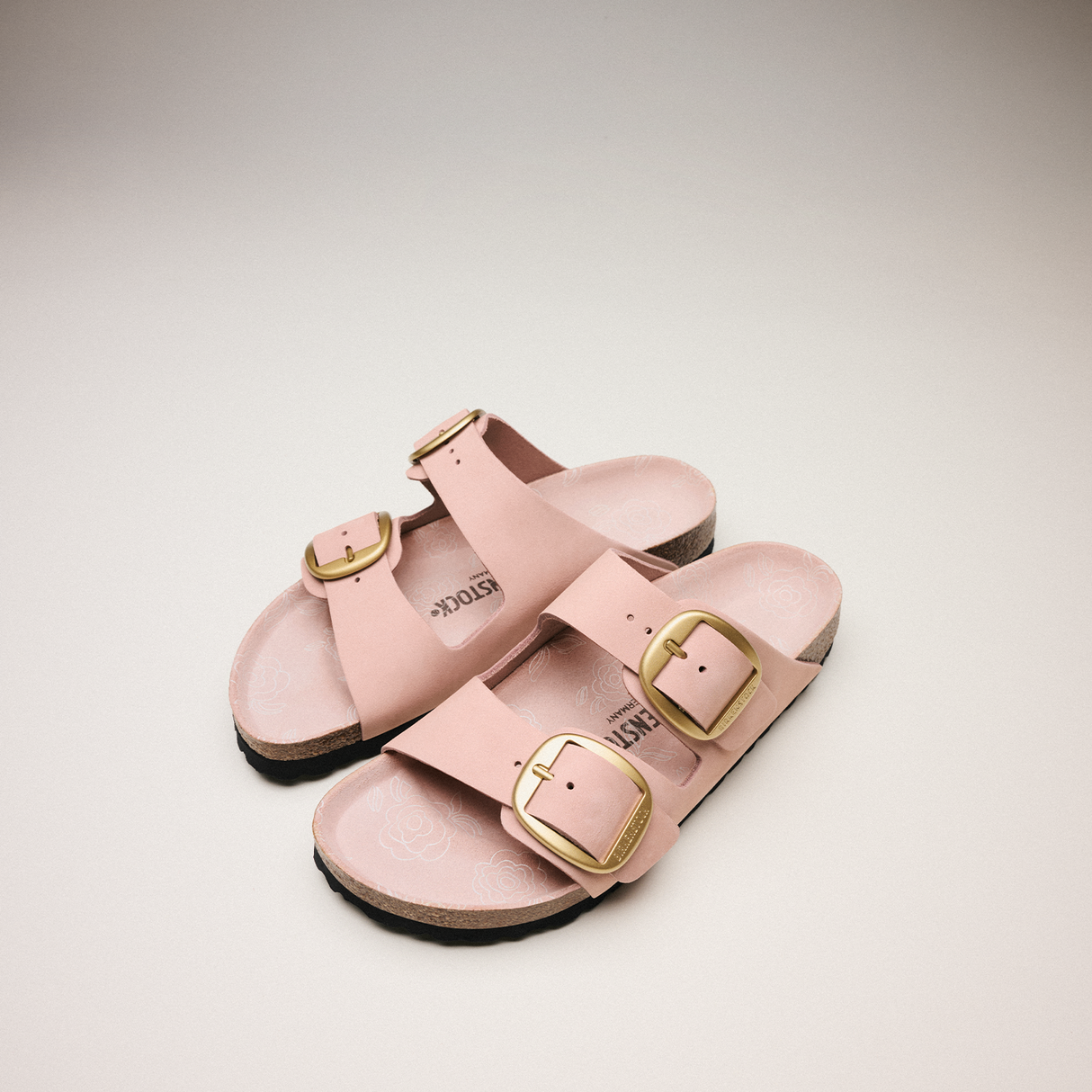 Birkenstock Arizona Big Buckle Narrow Slide Sandal (Women) - Soft Pink Nubuck Sandal - Slide - The Heel Shoe Fitters