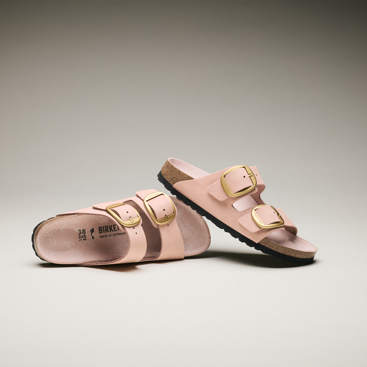 Birkenstock Arizona Big Buckle Narrow Slide Sandal (Women) - Soft Pink Nubuck Sandal - Slide - The Heel Shoe Fitters