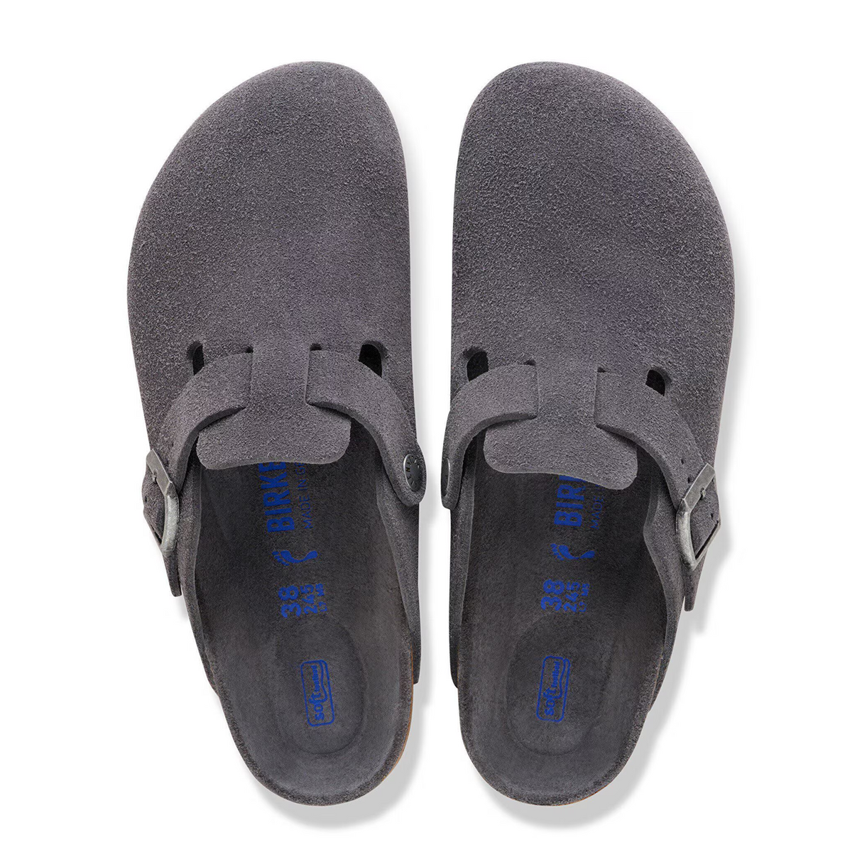 Birkenstock Boston Soft Footbed Clog (Men) - Charcoal Suede