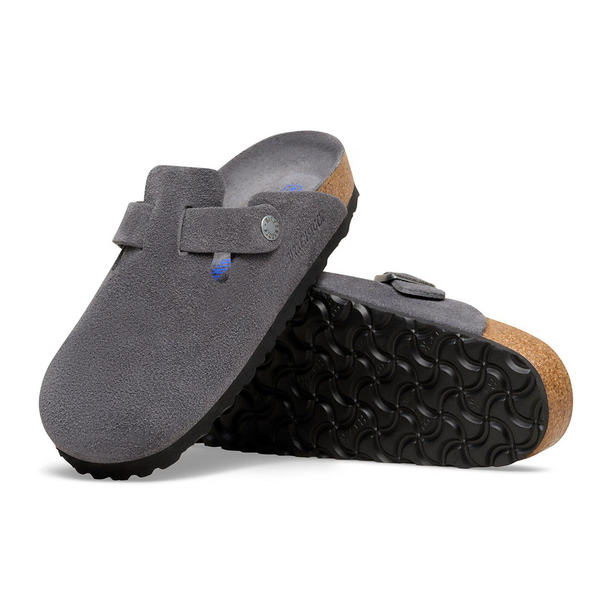 Birkenstock Boston Soft Footbed Clog (Men) - Charcoal Suede