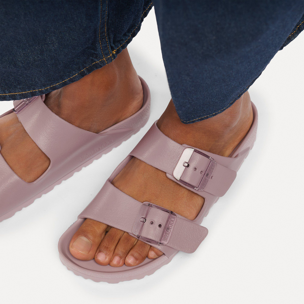 Birkenstock Arizona Stealth Buckle Slide Sandal (Women) - Faded Purple EVA
